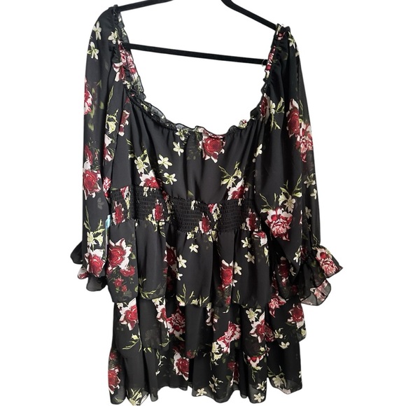 J for Justify Black Ruffled Mini Dress - Picture 2 of 6